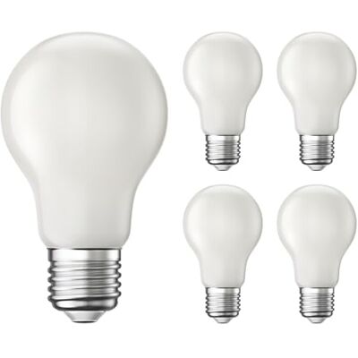 ledscom.de 5x E27 LED Leuchtmittel, A60, Energieeffizienzklasse A, warmweiß (2700 K), 4 W, 935lm, gefrostet ledscom.de 5x E27 LED Leuchtmittel, A60, Energieeffizienzklasse A, warmweiß (2700 K), 4 W, 935lm, gefrostet