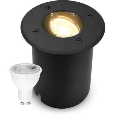 SSC-LUXon JUAVI Bodeneinbaustrahler schwarz rund IP67 GU10 2W warmweiß Befahrbarer Bodenstrahler bis 2000kg schwarz schwenkbar, warmweiß, für Wege, Beete & Treppe, IP67, inkl. GU10 LED SSC-LUXon JUAVI Bodeneinbaustrahler schwarz rund IP67 GU10 2W warmweiß Befahrbarer Bodenstrahler bis 2000kg schwarz schwenkbar, warmweiß, für Wege, Beete & Treppe, IP67, inkl. GU10 LED