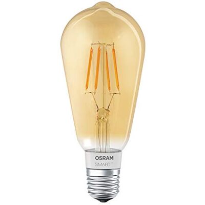 Osram Lamps Smart+ LED Filament Edison Gold Apple HomeKit Lampe mit E27 Sockel dimmbar ersetzt 60W Glühbirne weiß, 1er pack Osram Lamps Smart+ LED Filament Edison Gold Apple HomeKit Lampe mit E27 Sockel dimmbar ersetzt 60W Glühbirne weiß, 1er pack