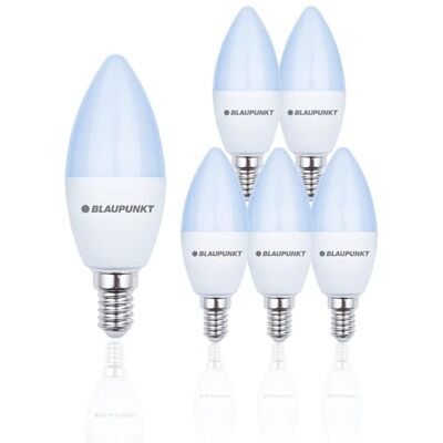 Blaupunkt Leuchtmittel E14 LED für Kronleuchter Kerzenform C35 Matt 10W ersetzt 80W 100W 820 Lumen 6000K Kaltweiß E14 Schraubsockel Nicht‑Dimmbar Hochwertiges E14 LED Set – 6er Pack Blaupunkt Leuchtmittel E14 LED für Kronleuchter Kerzenform C35 Matt 10W ersetzt 80W 100W 820 Lumen 6000K Kaltweiß E14 Schraubsockel Nicht‑Dimmbar Hochwertiges E14 LED Set – 6er Pack