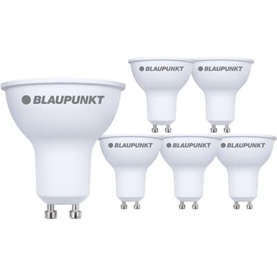 Blaupunkt GU10 LED Spot Matt PAR16 5W 500 Lumen 6000K Kaltweiß, 6er Pack Deckenspot und Einbaustrahler, Sofort-Licht, GU10 Sockel, 3 Jahre Garantie für Gartenstrahler und Erdspießstrahler Blaupunkt GU10 LED Spot Matt PAR16 5W 500 Lumen 6000K Kaltweiß, 6er Pack Deckenspot und Einbaustrahler, Sofort-Licht, GU10 Sockel, 3 Jahre Garantie für Gartenstrahler und Erdspießstrahler