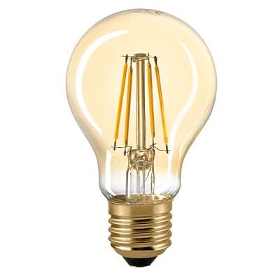 SIGOR LED Filamentlampe NORMAL A60 GOLD, 230V, Ø 6cm / L 10.4cm, E27, 7W 2500K 720lm 300°, dimmbar, Gold/Klar SIGOR LED Filamentlampe NORMAL A60 GOLD, 230V, Ø 6cm / L 10.4cm, E27, 7W 2500K 720lm 300°, dimmbar, Gold/Klar