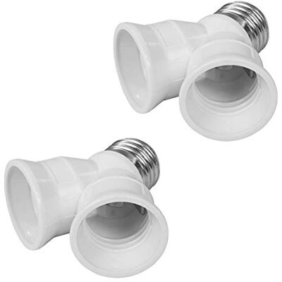 PerfectHD 2x Lampensockel Y-Adapter E27 auf 2x E27 Lampenfassung Konverter Fassung Sockel Stecker Glühbirne Lampe LED 2 Stück PerfectHD 2x Lampensockel Y-Adapter E27 auf 2x E27 Lampenfassung Konverter Fassung Sockel Stecker Glühbirne Lampe LED 2 Stück