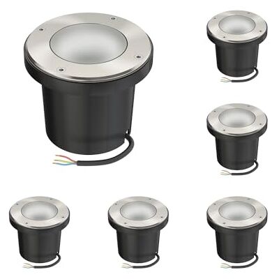 ledscom.de Einbauleuchte BOFU, Outdoor, IP67, schwenkbar, edelstahl, rund, 150mm Ø, 1x GU10 max. 15W, Milchglas, 6 Stk. ledscom.de Einbauleuchte BOFU, Outdoor, IP67, schwenkbar, edelstahl, rund, 150mm Ø, 1x GU10 max. 15W, Milchglas, 6 Stk.