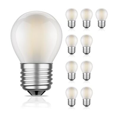 ledscom.de 10x E27 LED Leuchtmittel, G45, warmweiß (2700 K), 4 W, 477lm, gefrostet ledscom.de 10x E27 LED Leuchtmittel, G45, warmweiß (2700 K), 4 W, 477lm, gefrostet