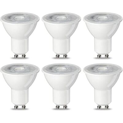 Amazon LED-Leuchtmittel, GU10-Spots, 4.7 W (entspricht 50-W-Glühbirne), Warmweiß, nicht dimmbar, 6 Stück (1er-Pack) Amazon LED-Leuchtmittel, GU10-Spots, 4.7 W (entspricht 50-W-Glühbirne), Warmweiß, nicht dimmbar, 6 Stück (1er-Pack)