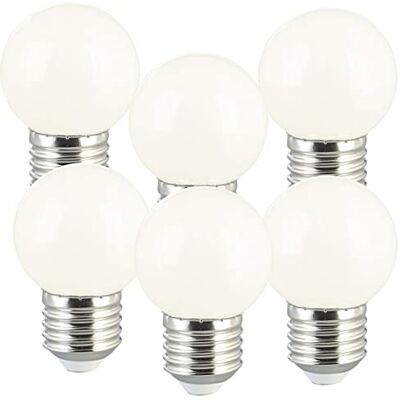 Luminea LED E27 neutralweiß: 6er-Set LED-Lampen E27, Retro, G45, 1 W (ersetzt 10 W), 50 lm, weiß (Lampen, Tropfen (neutralweiß), Birne) Luminea LED E27 neutralweiß: 6er-Set LED-Lampen E27, Retro, G45, 1 W (ersetzt 10 W), 50 lm, weiß (Lampen, Tropfen (neutralweiß), Birne)