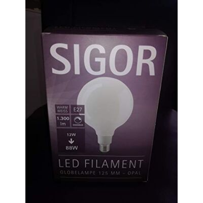 SIGOR LED-Filament Globe E27 12W opal 125mm SIGOR LED-Filament Globe E27 12W opal 125mm