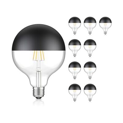 ledscom.de 10x E27 LED Leuchtmittel, G125, warmweiß (2700 K), 6,7 W, 660lm, Kopfspiegel (schwarz) ledscom.de 10x E27 LED Leuchtmittel, G125, warmweiß (2700 K), 6,7 W, 660lm, Kopfspiegel (schwarz)