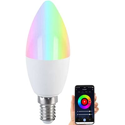 Luminea Home Control ZigBee-Leuchtmittel: LED-Kerze E14, RGB-CCT, 5 W (ersetzt 40 W), 470 lm, ZigBee-kompatibel (LED Lampen E14 dimmbar, Lampen warmweiß dimmbar, WLAN) Luminea Home Control ZigBee-Leuchtmittel: LED-Kerze E14, RGB-CCT, 5 W (ersetzt 40 W), 470 lm, ZigBee-kompatibel (LED Lampen E14 dimmbar, Lampen warmweiß dimmbar, WLAN)