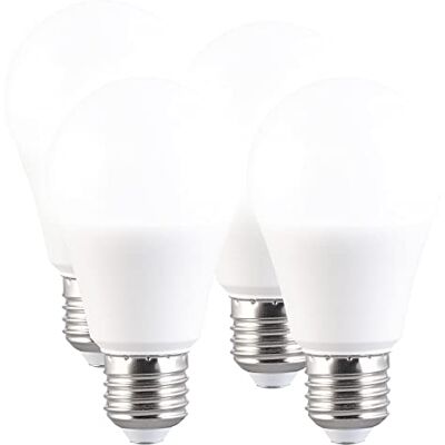 Luminea LED Deckenlampe dimmbar: 4er-Set LED-Lampen E27 9W (ers. 75W) 3-stufig dimmbar 830lm tageslicht (Leuchtmittel mit dimmender, mit E27-Gewinde, Step) Luminea LED Deckenlampe dimmbar: 4er-Set LED-Lampen E27 9W (ers. 75W) 3-stufig dimmbar 830lm tageslicht (Leuchtmittel mit dimmender, mit E27-Gewinde, Step)