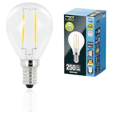 Integral LED E14 Omni-Filament Tropfen Warm 2700K, 250LM, 2W (entspricht 25W) Nicht dimmbare Lampe 4 Packung Energieeffizient. Für Schlafzimmer, Flur, Wohnzimmer & mehr Integral LED E14 Omni-Filament Tropfen Warm 2700K, 250LM, 2W (entspricht 25W) Nicht dimmbare Lampe 4 Packung Energieeffizient. Für Schlafzimmer, Flur, Wohnzimmer & mehr