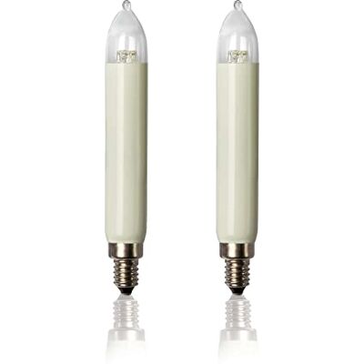 hellum Ersatzkerzen LED 2x, 8-34V 0,5W, 7-30 Brennstellen E10 außen 902044 Ersatzkerzen für Lichterketten & Schwibbogen, 2 Stück Schaftkerzen E10 (ø10 mm), 15 Lumen Ersatzkerzen Lichterkette hellum Ersatzkerzen LED 2x, 8-34V 0,5W, 7-30 Brennstellen E10 außen 902044 Ersatzkerzen für Lichterketten & Schwibbogen, 2 Stück Schaftkerzen E10 (ø10 mm), 15 Lumen Ersatzkerzen Lichterkette