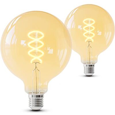 SSC-LUXon LUBI Vintage LED Glühbirne E27 Globe XL dimmbar 3W extra warmweiß Dekorative Filament-Lampe im Globus-Look extra warmes Licht 1800K, dimmbar, E27-Sockel für Esstisch- & Stehlampen SSC-LUXon LUBI Vintage LED Glühbirne E27 Globe XL dimmbar 3W extra warmweiß Dekorative Filament-Lampe im Globus-Look extra warmes Licht 1800K, dimmbar, E27-Sockel für Esstisch- & Stehlampen