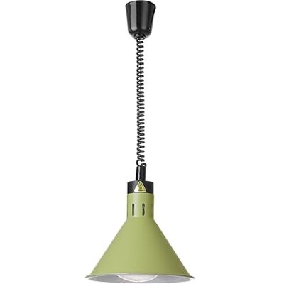 HENDI Wärmelampe, Konisch, Inkl. Bruchsicher Infrarotlampe, Höhenverstellbar, zum Warmhalten von Speisen, Wärmebrücke, Speisenwärmer, E27 Fassung, 230V/250W, ø275x(H)250mm, Aluminium, grün HENDI Wärmelampe, Konisch, Inkl. Bruchsicher Infrarotlampe, Höhenverstellbar, zum Warmhalten von Speisen, Wärmebrücke, Speisenwärmer, E27 Fassung, 230V/250W, ø275x(H)250mm, Aluminium, grün