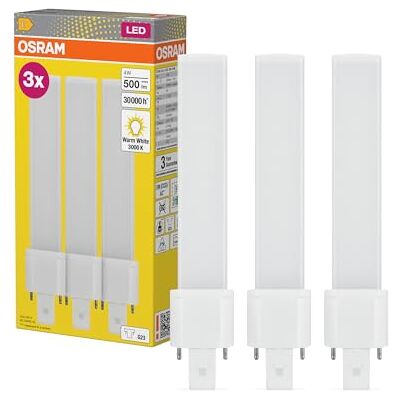 Osram DULUX S9 LED Kompaktlampe, 4W, 500lm, 3000K Warmweiß, Sockel G23, 230V AC/CCG, CRI 80, 32,3mm Durchmesser,3-Pack Osram DULUX S9 LED Kompaktlampe, 4W, 500lm, 3000K Warmweiß, Sockel G23, 230V AC/CCG, CRI 80, 32,3mm Durchmesser,3-Pack
