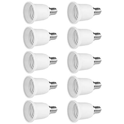PerfectHD 10x Lampensockel Adapter E14 auf E27 Lampenfassung Konverter Fassung Sockel Stecker Glühbirne Lampe LED 10 Stück PerfectHD 10x Lampensockel Adapter E14 auf E27 Lampenfassung Konverter Fassung Sockel Stecker Glühbirne Lampe LED 10 Stück