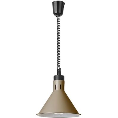 HENDI Wärmelampe, Konisch, Inkl. Bruchsicher Infrarotlampe, Höhenverstellbar, zum Warmhalten von Speisen, Wärmebrücke, Speisenwärmer, E27 Fassung, 230V/250W, ø275x(H)250mm, Aluminium, beige HENDI Wärmelampe, Konisch, Inkl. Bruchsicher Infrarotlampe, Höhenverstellbar, zum Warmhalten von Speisen, Wärmebrücke, Speisenwärmer, E27 Fassung, 230V/250W, ø275x(H)250mm, Aluminium, beige