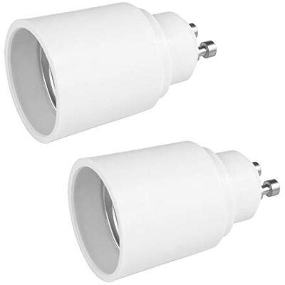 PerfectHD 2x Lampensockel Adapter GU10 auf E27 Lampenfassung Konverter Fassung Sockel Stecker Glühbirne Lampe LED 2 Stück PerfectHD 2x Lampensockel Adapter GU10 auf E27 Lampenfassung Konverter Fassung Sockel Stecker Glühbirne Lampe LED 2 Stück