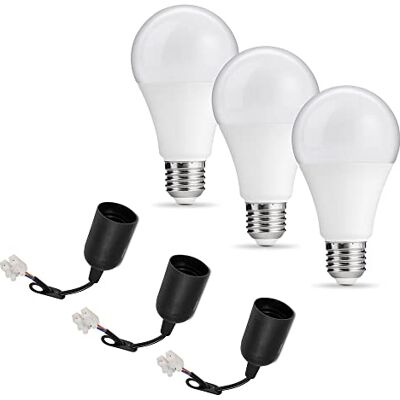 PerfectHD 3x Baufassung Set E27 LED Birne 15W 1250 Lumen 4000K Renovierfassung Lampenfassung Baustellenfassung 11 cm Anschlussleitung inkl. Aufhänger 3 Stück PerfectHD 3x Baufassung Set E27 LED Birne 15W 1250 Lumen 4000K Renovierfassung Lampenfassung Baustellenfassung 11 cm Anschlussleitung inkl. Aufhänger 3 Stück
