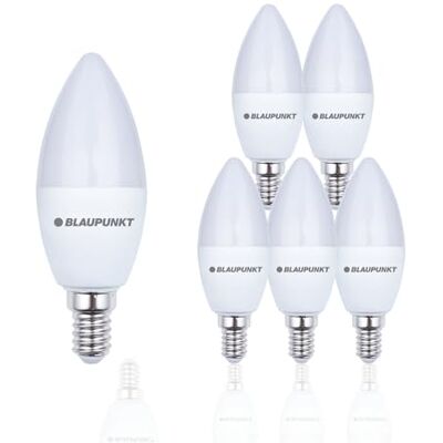 Blaupunkt E14 Glühbirne Kerze 10W 820 Lumen 4000K Neutralweiß, 6er Pack Hoher CRI, Sofort volle Helligkeit, Ohne Vorwärmzeit, 3 Jahre Garantie, SES Sockel – für klare Kronleuchter-Beleuchtung Blaupunkt E14 Glühbirne Kerze 10W 820 Lumen 4000K Neutralweiß, 6er Pack Hoher CRI, Sofort volle Helligkeit, Ohne Vorwärmzeit, 3 Jahre Garantie, SES Sockel – für klare Kronleuchter-Beleuchtung