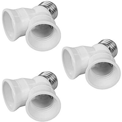 PerfectHD 3x Lampensockel Y-Adapter E27 auf 2x E27 Lampenfassung Konverter Fassung Sockel Stecker Glühbirne Lampe LED 3 Stück PerfectHD 3x Lampensockel Y-Adapter E27 auf 2x E27 Lampenfassung Konverter Fassung Sockel Stecker Glühbirne Lampe LED 3 Stück