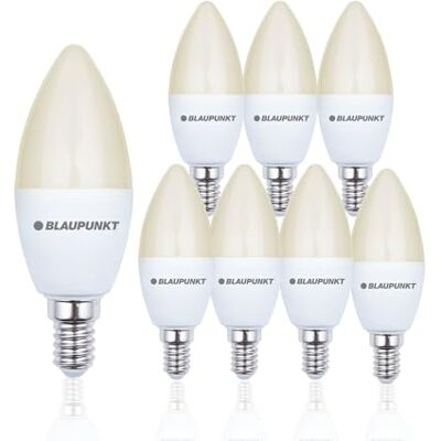 Blaupunkt LED Kerze, E14 Sockel, 7W ersetzt für 50W Glühlampe, Warmweiß 2700K, gelbes Licht, nicht dimmbar, 595 Lumen, Glühbirnen, Raumbeleuchtung, 8 Stück (8er Pack), Warm White Blaupunkt LED Kerze, E14 Sockel, 7W ersetzt für 50W Glühlampe, Warmweiß 2700K, gelbes Licht, nicht dimmbar, 595 Lumen, Glühbirnen, Raumbeleuchtung, 8 Stück (8er Pack), Warm White