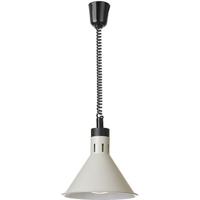 HENDI Wärmelampe, Konisch, Inkl. Bruchsicher Infrarotlampe, Höhenverstellbar, zum Warmhalten von Speisen, Wärmebrücke, Speisenwärmer, E27 Fassung, 230V/250W, ø275x(H)250mm, Aluminium, weiß HENDI Wärmelampe, Konisch, Inkl. Bruchsicher Infrarotlampe, Höhenverstellbar, zum Warmhalten von Speisen, Wärmebrücke, Speisenwärmer, E27 Fassung, 230V/250W, ø275x(H)250mm, Aluminium, weiß
