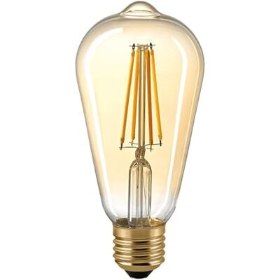 SIGOR LED Filament Edisonlampe GOLD, 230V, Ø 6.4cm / L 14cm, E27, 7W 2500K 720lm 300°, dimmbar, Gold SIGOR LED Filament Edisonlampe GOLD, 230V, Ø 6.4cm / L 14cm, E27, 7W 2500K 720lm 300°, dimmbar, Gold