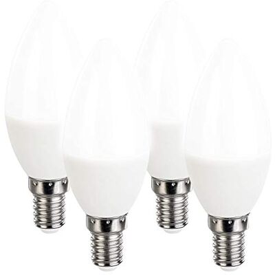 Luminea Energiesparlampe: 4er-Set LED-Kerzen, tageslichtweiß, 500 Lumen, E14, 6 Watt, 6500 K (Glühbirne E14, LED-Glühbirne, Leuchte) Luminea Energiesparlampe: 4er-Set LED-Kerzen, tageslichtweiß, 500 Lumen, E14, 6 Watt, 6500 K (Glühbirne E14, LED-Glühbirne, Leuchte)