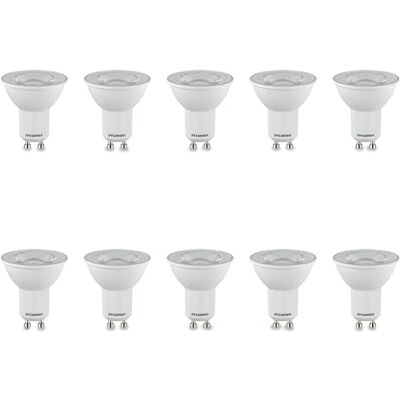 SYLVANIA GU10 LED Warmweiß 4W großer Abstrahlwinkel 110° 10er Pack GU10 45W Ersatz 3000K Leuchtmittel 320 lm SYLVANIA GU10 LED Warmweiß 4W großer Abstrahlwinkel 110° 10er Pack GU10 45W Ersatz 3000K Leuchtmittel 320 lm