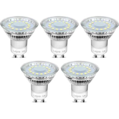 Lepro GU10 LED Kaltweiß Lampen, 4W 325lm, Nicht Dimmbar, 5 Stück 5000K Tageslichtweiß, 110° Abstrahlwinkel, Energiesparendes LED Leuchtmittel für Wohnzimmer, Küche, Schlafzimmer Lepro GU10 LED Kaltweiß Lampen, 4W 325lm, Nicht Dimmbar, 5 Stück 5000K Tageslichtweiß, 110° Abstrahlwinkel, Energiesparendes LED Leuchtmittel für Wohnzimmer, Küche, Schlafzimmer