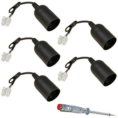 PerfectHD 5x Renovierfassung E27 Baufassung Lampenfassung Baustellenfassung 11 cm Anschlussleitung inkl. Aufhänger mit 2-poliger Lüsterklemme verdrahtet inkl. Spannungsprüfer 5 Stück PerfectHD 5x Renovierfassung E27 Baufassung Lampenfassung Baustellenfassung 11 cm Anschlussleitung inkl. Aufhänger mit 2-poliger Lüsterklemme verdrahtet inkl. Spannungsprüfer 5 Stück