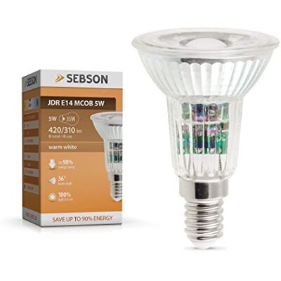 SEBSON E14 LED warmweiss 5W ersetzt 50W Halogen, LED Lampe E14 COB 230V LED Leuchtmittel E14 ersetzt 50W Halogenlampe, E14 Strahler 420lm, LED Spot 46°, Deckenstrahler ø50x74mm, nicht dimmbar SEBSON E14 LED warmweiss 5W ersetzt 50W Halogen, LED Lampe E14 COB 230V LED Leuchtmittel E14 ersetzt 50W Halogenlampe, E14 Strahler 420lm, LED Spot 46°, Deckenstrahler ø50x74mm, nicht dimmbar