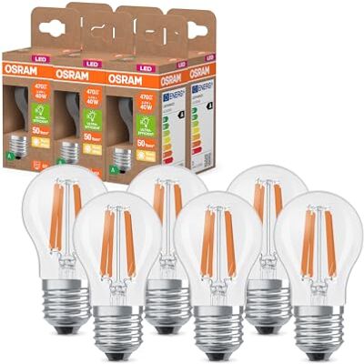 Osram LED Superstar Classic LED-Lampe P 40 in klassischer Miniballform, klarer Glaskörper, 2.2 W, 470 lm, E27, warmweißes Licht mit 2700 K, EEK A, 45 mm Durchmesser, 6-Pack Osram LED Superstar Classic LED-Lampe P 40 in klassischer Miniballform, klarer Glaskörper, 2.2 W, 470 lm, E27, warmweißes Licht mit 2700 K, EEK A, 45 mm Durchmesser, 6-Pack