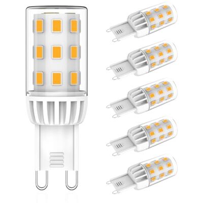ECO G9 LED Lampen warmweiß 2700K 580LM Leuchtmittel 3W entspricht 60W Halogenlampe, Energiesparende G9 LED Glühbirne, kein Flackern, Nicht Dimmbar Birne, 5er Pack ECO G9 LED Lampen warmweiß 2700K 580LM Leuchtmittel 3W entspricht 60W Halogenlampe, Energiesparende G9 LED Glühbirne, kein Flackern, Nicht Dimmbar Birne, 5er Pack
