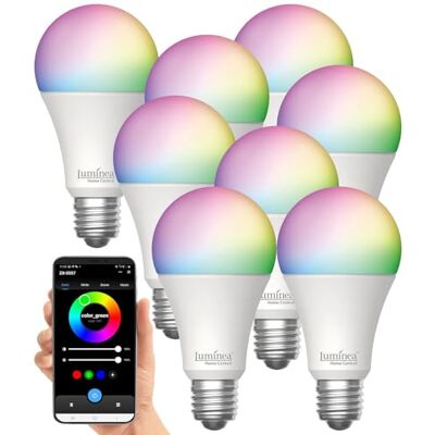 Luminea Home Control Glühbirne Farbe: 8er-Set WLAN-LED-Lampen, E27, Matter-kompatibel, RGB, CCT, 806 Lumen (LED-Glühbirne E27 kaltweiß, warmweiß WiFi, Leuchte) Luminea Home Control Glühbirne Farbe: 8er-Set WLAN-LED-Lampen, E27, Matter-kompatibel, RGB, CCT, 806 Lumen (LED-Glühbirne E27 kaltweiß, warmweiß WiFi, Leuchte)