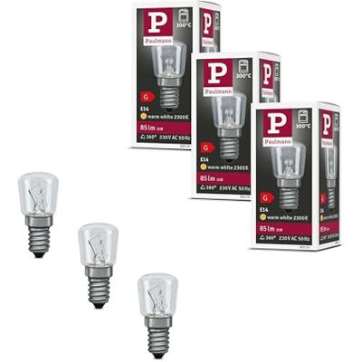 Paulmann 5286 Set Glühbirne Backofenlampe 300° E14 E14 230V 3x85lm 3x15W 2300K dimmbar Klar Paulmann 5286 Set Glühbirne Backofenlampe 300° E14 E14 230V 3x85lm 3x15W 2300K dimmbar Klar