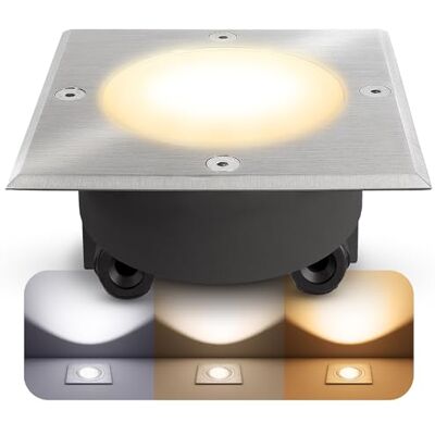 SSC-LUXon VIROK Bodeneinbauleuchte eckig IP67 GX53 3W 3 Lichtfarben Befahrbarer Bodenspot eckig für Terrasse, Garten & Einfahrt warmweiß, neutralweiß & kaltweiß, Wechselglas klar & milchig SSC-LUXon VIROK Bodeneinbauleuchte eckig IP67 GX53 3W 3 Lichtfarben Befahrbarer Bodenspot eckig für Terrasse, Garten & Einfahrt warmweiß, neutralweiß & kaltweiß, Wechselglas klar & milchig