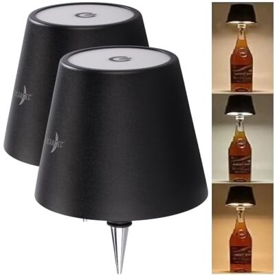 Lunartec Bottlelight: 2er Set LED-Flaschenverschluss-Leuchten mit RGBW-LEDs und Akku, IP44 (akkubetriebene Lampen, Kabellose Flaschen-Lampen) Lunartec Bottlelight: 2er Set LED-Flaschenverschluss-Leuchten mit RGBW-LEDs und Akku, IP44 (akkubetriebene Lampen, Kabellose Flaschen-Lampen)