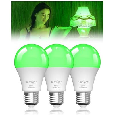 Klarlight 520nm Vollspektrum Grüne Licht Glühbirne Lindert Natürlich Stress, E27 9W Grüne Schlafglühbirne Oder Leselicht, 60W Äquivalent, Ideal für Entspannung Ruhe, Nacht Meditation, 3 Stück Klarlight 520nm Vollspektrum Grüne Licht Glühbirne Lindert Natürlich Stress, E27 9W Grüne Schlafglühbirne Oder Leselicht, 60W Äquivalent, Ideal für Entspannung Ruhe, Nacht Meditation, 3 Stück
