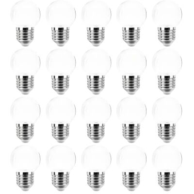 Jiotouhu 20er Pack Farbige Glühbirnen LED 2W E27 G45 Beleuchtung Glühbirnen, LED Farbige Golf Kugel Glühbirne für Haus Dekoration, Garten, Party, Hochzeit, Weihnachten, Feier,Glasabdeckung, Warmweiß Jiotouhu 20er Pack Farbige Glühbirnen LED 2W E27 G45 Beleuchtung Glühbirnen, LED Farbige Golf Kugel Glühbirne für Haus Dekoration, Garten, Party, Hochzeit, Weihnachten, Feier,Glasabdeckung, Warmweiß