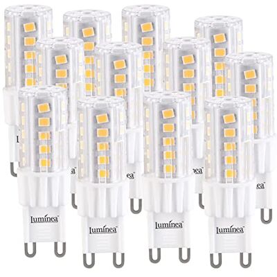 Luminea Halogenlampen: 12er-Set LED-Stiftsockellampe G9 4,5W (ersetzt 30W)480lm warmweiß 360° (Halogenbirnen, G9 Lampe, Dimmer) Luminea Halogenlampen: 12er-Set LED-Stiftsockellampe G9 4,5W (ersetzt 30W)480lm warmweiß 360° (Halogenbirnen, G9 Lampe, Dimmer)