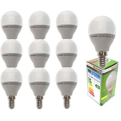 Trango 10er Pack E14035GD*10 LED Globe Birne 3-Stufen dimmbar 5 Watt 400 Lumen 3000K Warmweiß Ersatz für 40W Glühbirne Kugel LED Lampe Leuchtmittel mit E14 Fassung Abstrahlwinkel 170° Trango 10er Pack E14035GD*10 LED Globe Birne 3-Stufen dimmbar 5 Watt 400 Lumen 3000K Warmweiß Ersatz für 40W Glühbirne Kugel LED Lampe Leuchtmittel mit E14 Fassung Abstrahlwinkel 170°
