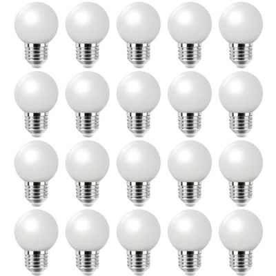 Jiotouhu 20er Pack Farbige Glühbirnen LED 2W E27 G45 Beleuchtung Glühbirnen, LED Farbige Golf Kugel Glühbirne für Haus Dekoration, Garten, Party, Hochzeit, Weihnachten, Feier,Warmweiß Jiotouhu 20er Pack Farbige Glühbirnen LED 2W E27 G45 Beleuchtung Glühbirnen, LED Farbige Golf Kugel Glühbirne für Haus Dekoration, Garten, Party, Hochzeit, Weihnachten, Feier,Warmweiß
