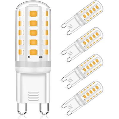 ECO G9 LED Lampen Warmweiß 5W Ersatz 28W 33W 40W Halogenlampen 420LM, 3000K G9 LED Leuchtmittel Birnen, Kein Flackern, Nicht Dimmbar, AC 220-240V 4er Pack ECO G9 LED Lampen Warmweiß 5W Ersatz 28W 33W 40W Halogenlampen 420LM, 3000K G9 LED Leuchtmittel Birnen, Kein Flackern, Nicht Dimmbar, AC 220-240V 4er Pack