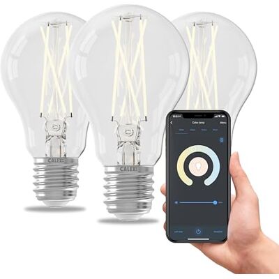 CALEX Smart Filament Lampe, 3-er-Set, E27 Smart Vintage Glühbirne Hell, Alexa kompatibel, 7W Dimmbar Warmweiss WLAN Lampe, 429012-1-3 CALEX Smart Filament Lampe, 3-er-Set, E27 Smart Vintage Glühbirne Hell, Alexa kompatibel, 7W Dimmbar Warmweiss WLAN Lampe, 429012-1-3