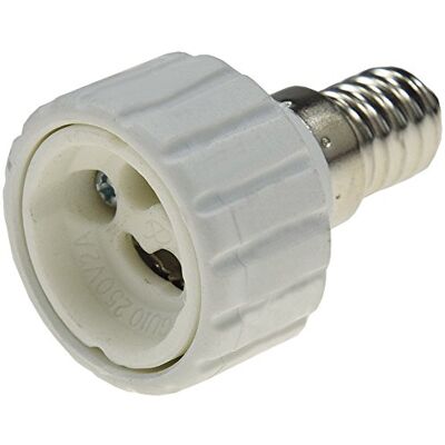 ChiliTec Lampensockel Adapter E14 auf GU10 Keramik, für Halogen & LED Leuchtmittel, bis 25 Watt ChiliTec Lampensockel Adapter E14 auf GU10 Keramik, für Halogen & LED Leuchtmittel, bis 25 Watt