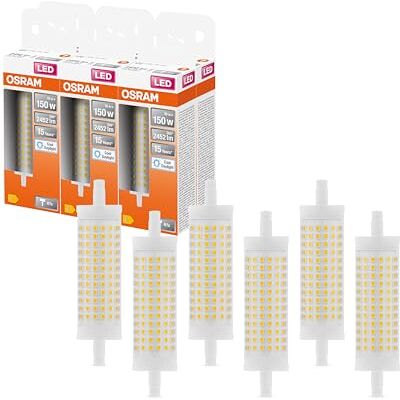Osram LED Line LED-Lampe mit R7s-Retrofit-Sockel, 19 W / 2452 lm, klar, kaltes Tagesichtweiß mit 6500 K, nicht-dimmbar. IP20, bleifreies Glas, 28mm DM,6-Pack Osram LED Line LED-Lampe mit R7s-Retrofit-Sockel, 19 W / 2452 lm, klar, kaltes Tagesichtweiß mit 6500 K, nicht-dimmbar. IP20, bleifreies Glas, 28mm DM,6-Pack