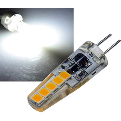 ChiliTec LED Stiftsockellampe G4, 2W, 12V, Neutralweiß 4200K Ersatz für 20W Halogen, 220lm, 300° Abstrahlwinkel, Nicht dimmbar, Silikon ChiliTec LED Stiftsockellampe G4, 2W, 12V, Neutralweiß 4200K Ersatz für 20W Halogen, 220lm, 300° Abstrahlwinkel, Nicht dimmbar, Silikon
